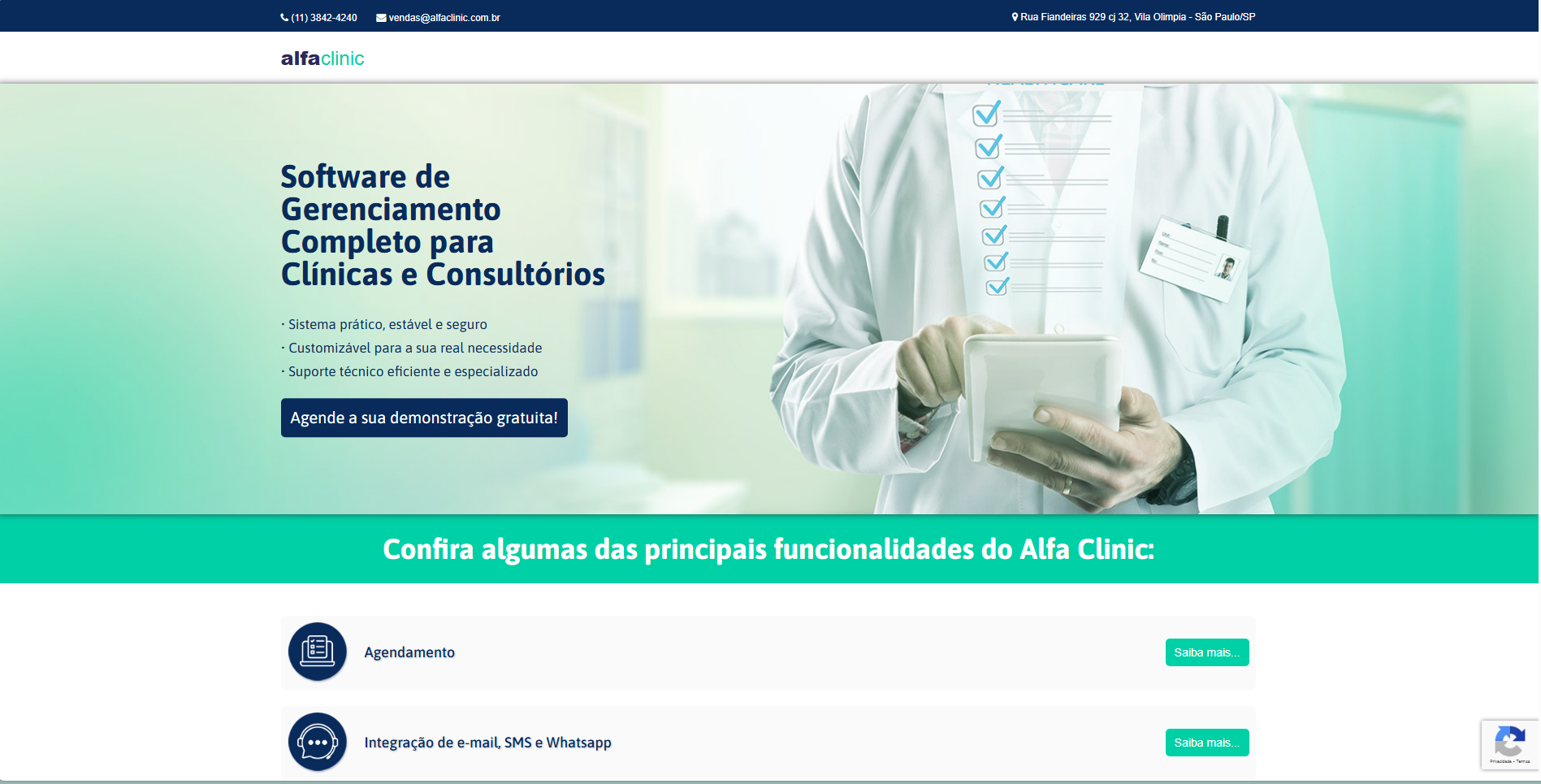 Print do site Alfa Clinic