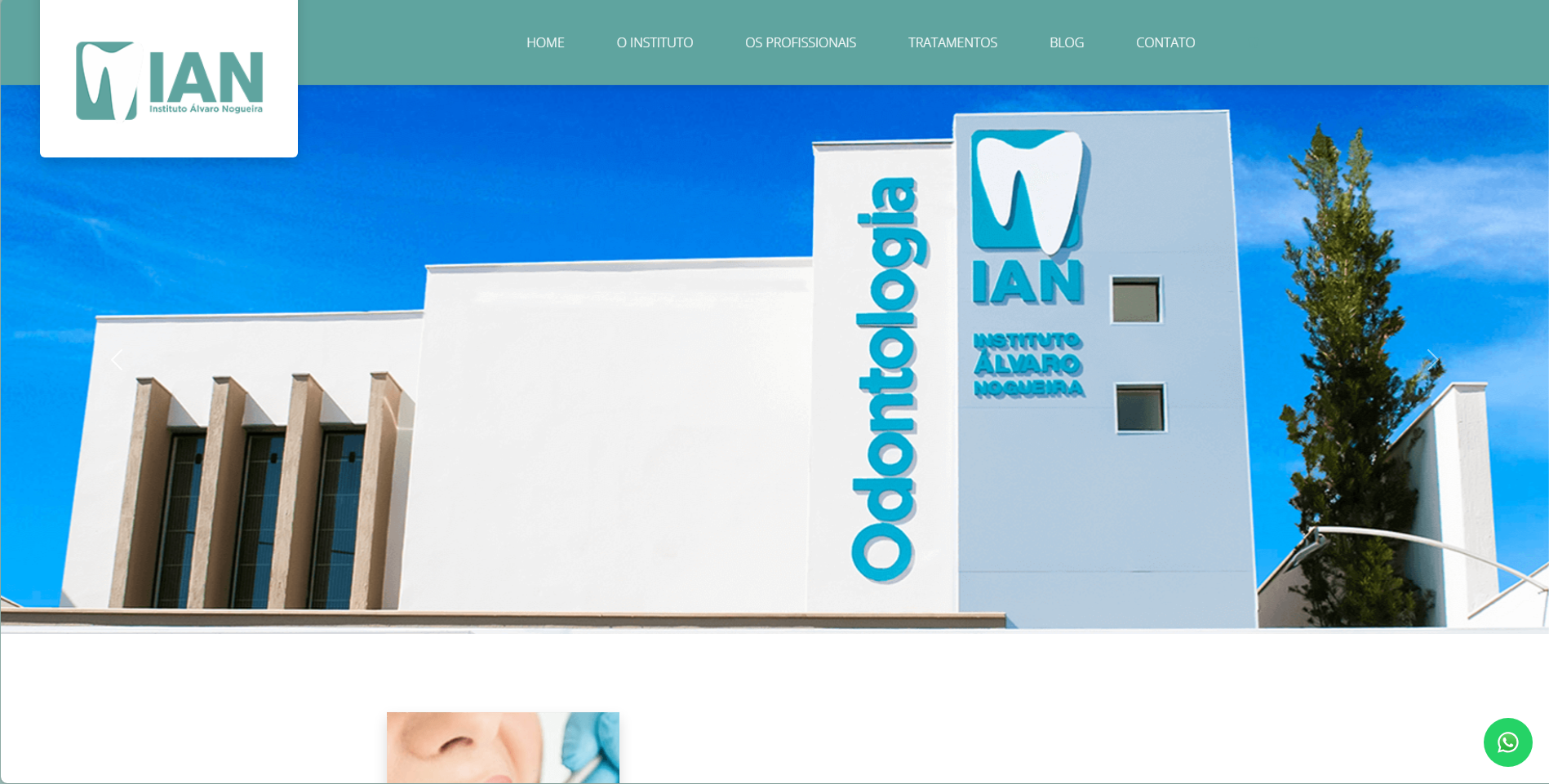 Print do site IAN Odontologia